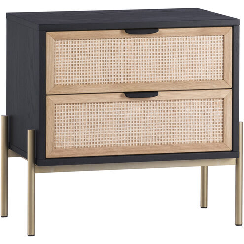 Avida 25.75 X 24 inch Gold / Black/Natural Night Stand